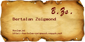 Bertalan Zsigmond névjegykártya
